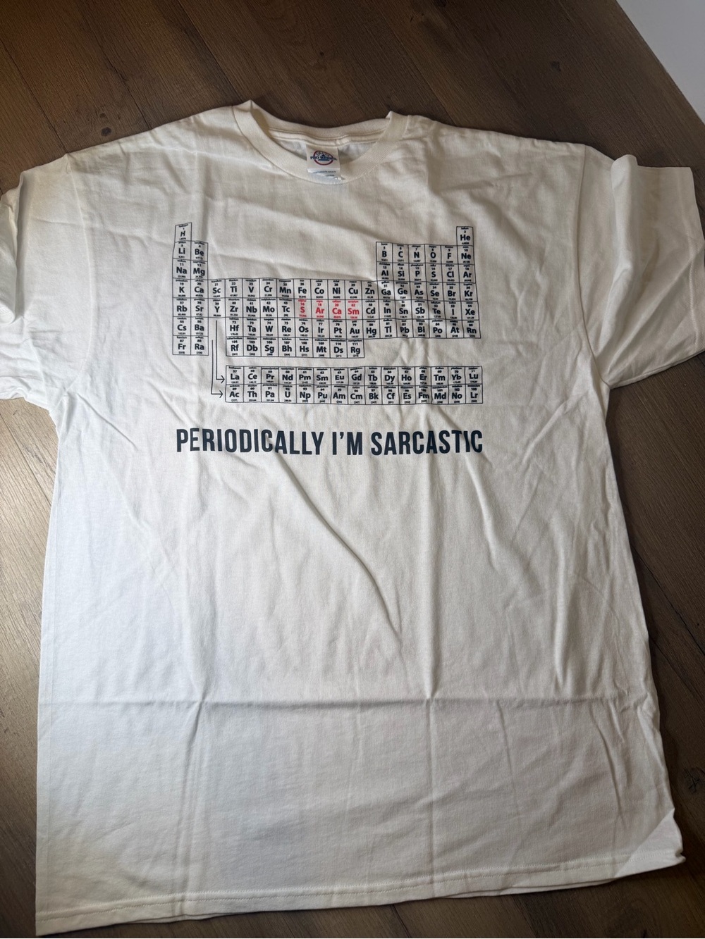 Delta White Graphic Tee with Periodic Table Design